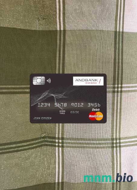 Andorra Andbank bank master card wygląd fotograficzny skan PSD + zdjęcie